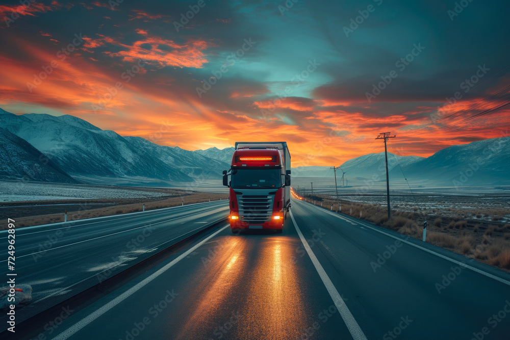 Epic Frontal View of a European Truck in Isolation