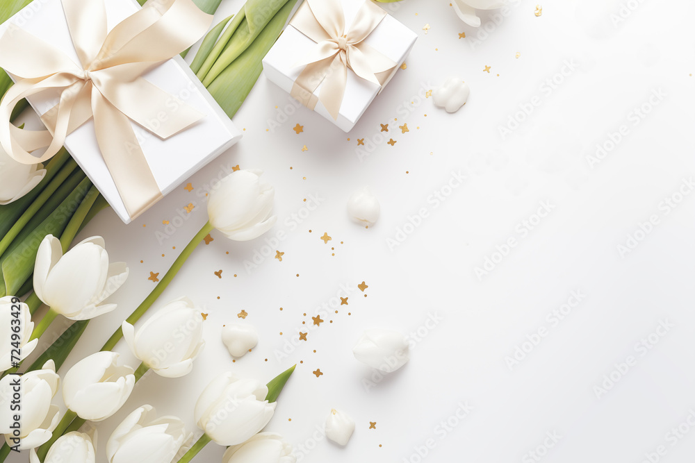 Celebrating White day. Bouquet of white flowers and white chocolate. Celebrating White day. Bouquet of white flowers and white chocolate.