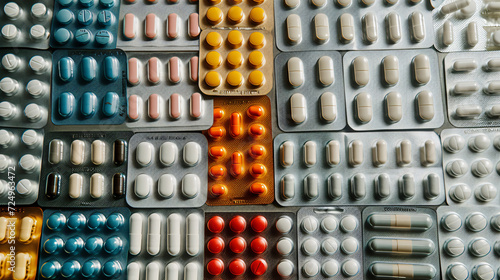 A flat lay featuring a variety of prescription medications each labeled clearly.