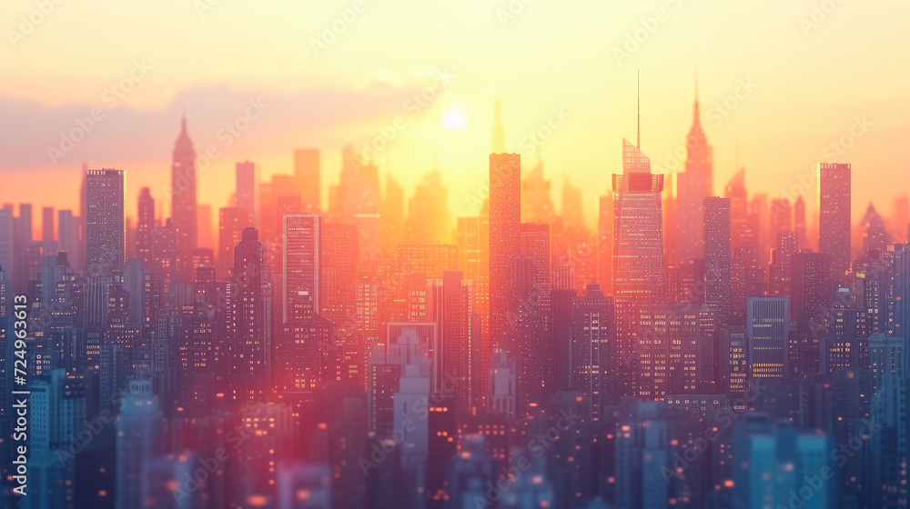 Fototapeta premium Urban Majesty: High-Rise Skylines in the Distance