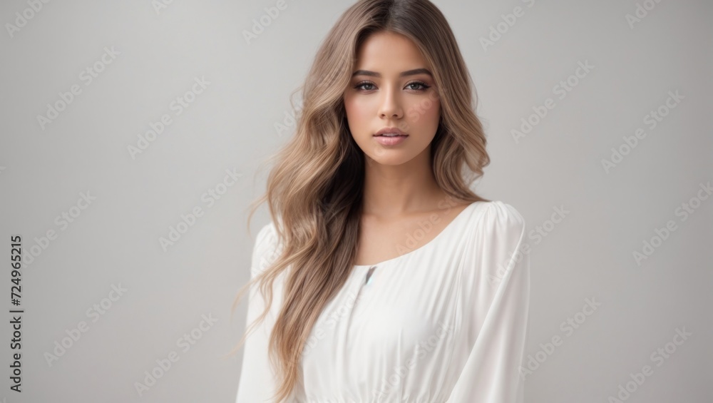 woman in white dress, wedding, luxury, in minimal gray background, beauty, dress design, lady, dancer, woman in white dress, wedding, luxury, in minimal gray background, beauty, dress design, lady, dancer,