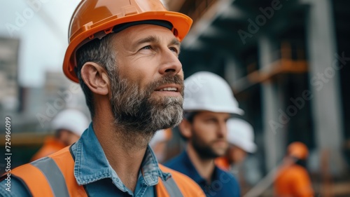 During a construction project, an experienced construction manager speaks with a construction engineer