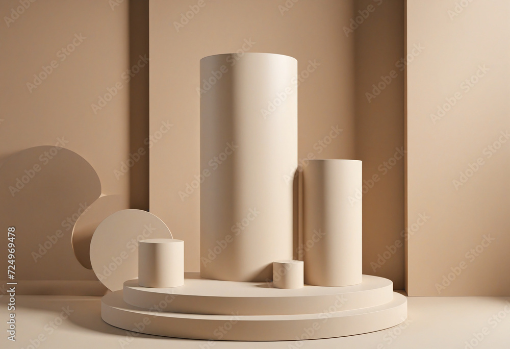 Neutral round pedestal for displaying products in 3D design Neutral round pedestal for displaying products in 3D design