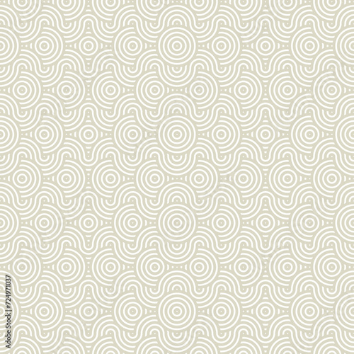 Seamless pattern with circle waves in beige color for backdrops, banner backgrounds, surface design etc