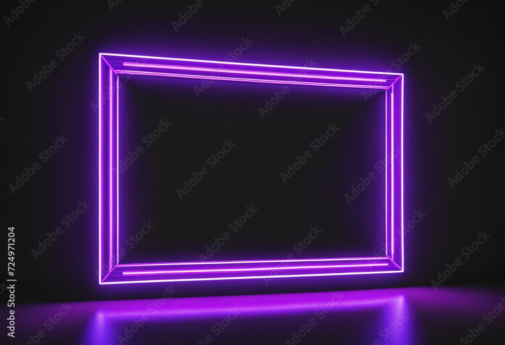 Radiant blue and purple neon frame against a dark backdrop. Radiant blue and purple neon frame against a dark backdrop.