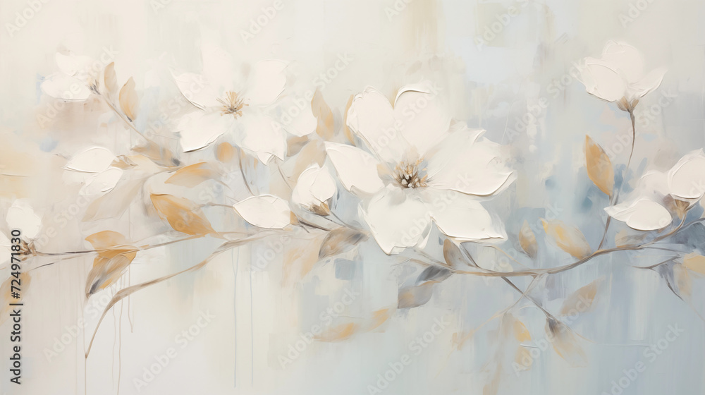 Abstract painted floral art background