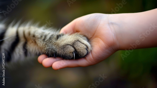 Paw-sitive Bonds: A Gentle Connection Between Child and Cat. Generative AI © Sascha