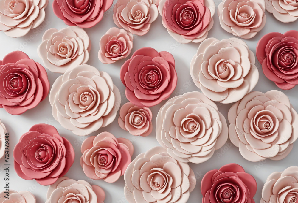Elegant floral 3D wallpaper with rose design and luxurious backdrop Elegant floral 3D wallpaper with rose design and luxurious backdrop