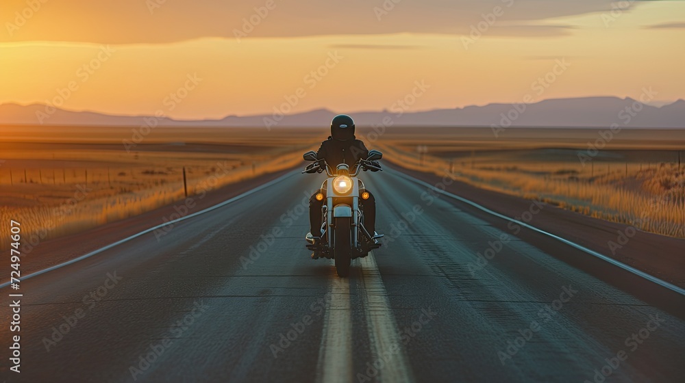 motorbike on the road riding, having fun driving the empty road on a motorcycle tour journey, copyspace for your individual text. motorbike on the road riding, having fun driving the empty road on a motorcycle tour journey, copyspace for your individual text.
