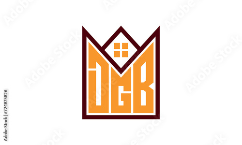 DGB initial letter real estate builders logo design vector. construction ,housing, home marker, property, building, apartment, flat, compartment, business, corporate, house rent, rental, commercial photo