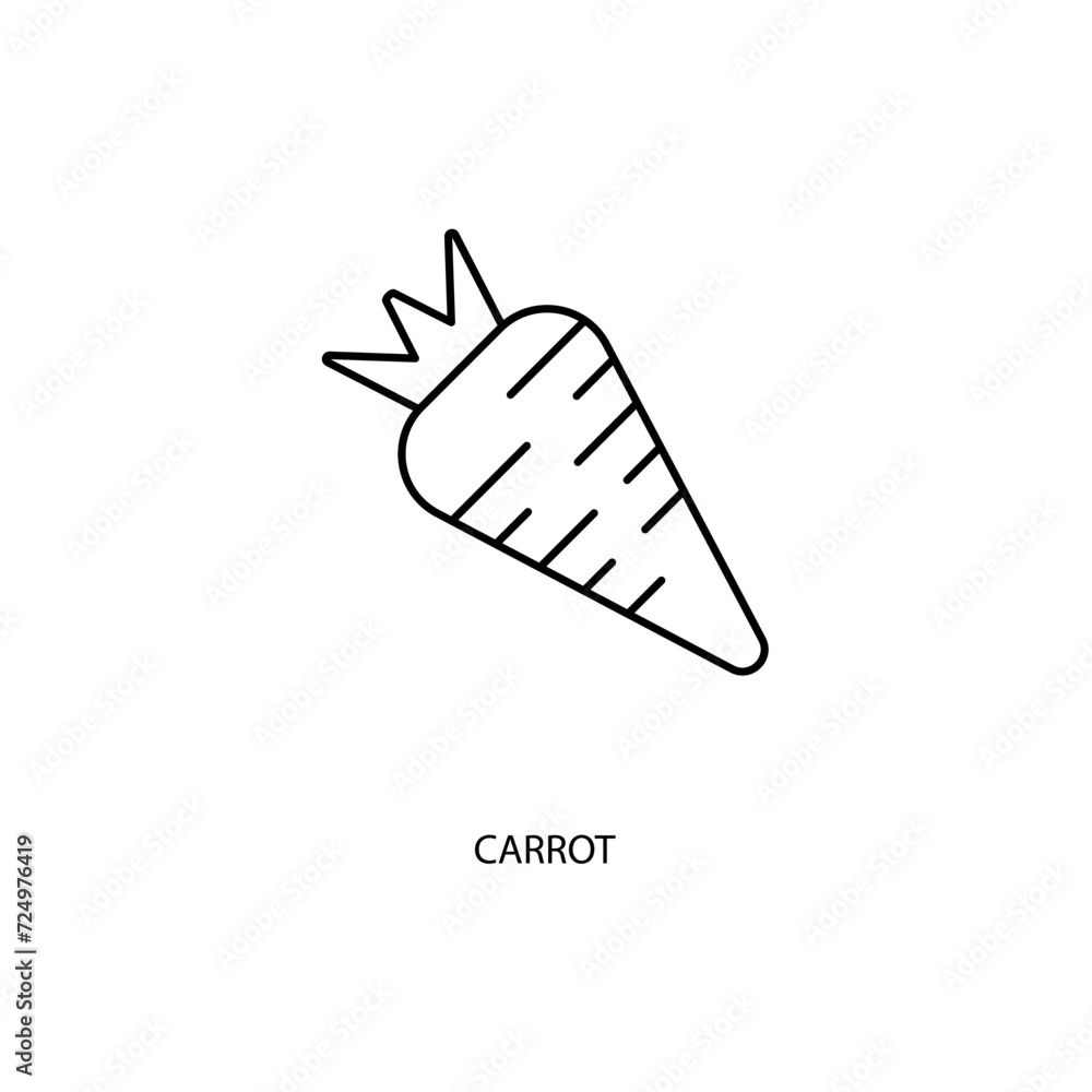 Obraz premium carrot concept line icon. Simple element illustration. carrot concept outline symbol design.