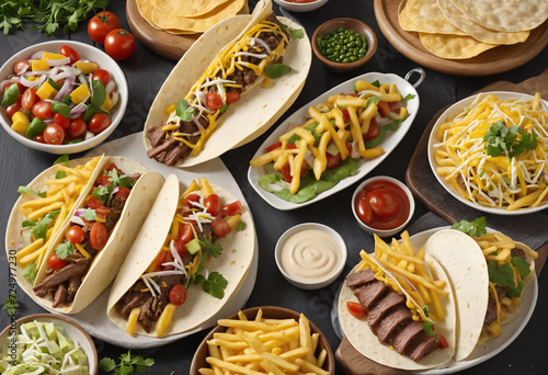 Wallpaper Mural Flavorful Beef and Cheese Sauced French Tacos Extravaganza Torontodigital.ca