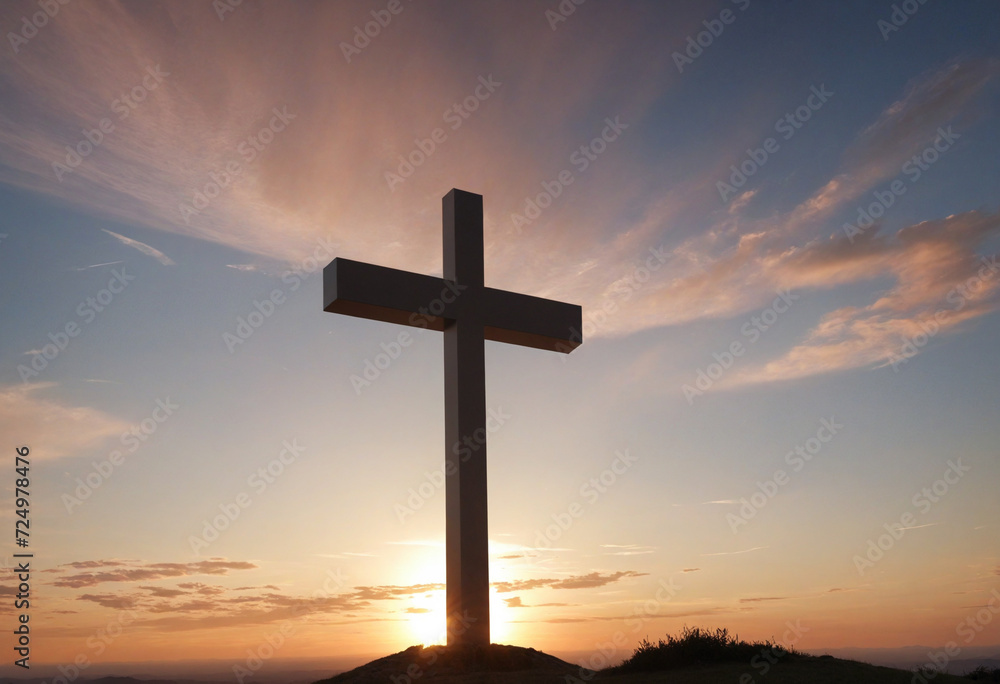 Sunset cross in the sky Sunset cross in the sky