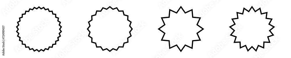 Black color Big Star Outline Set On Transparent Background, PNG Stock ...