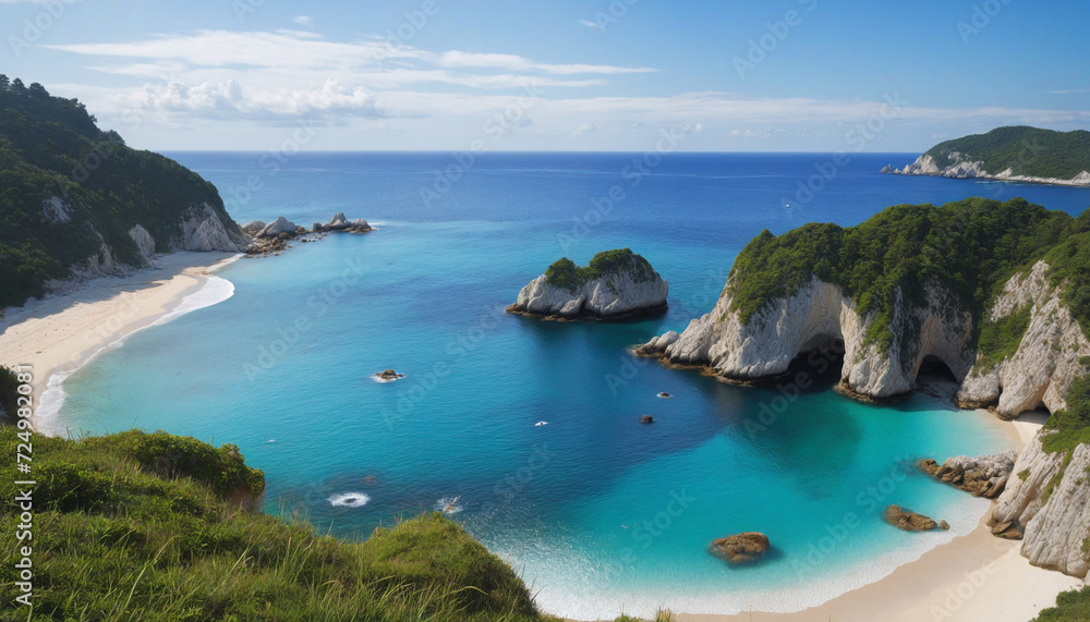 Fototapeta premium Stunning seaside scenery, digital artwork