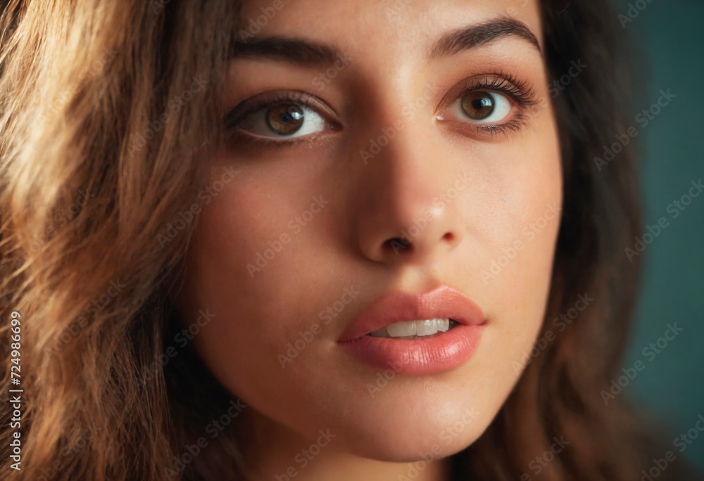 Closeup portrait of a beautiful young woman looking at the camera. Closeup portrait of a beautiful young woman looking at the camera.