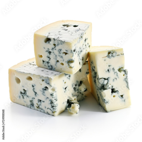 Blue Cheese Isolated on a White Background