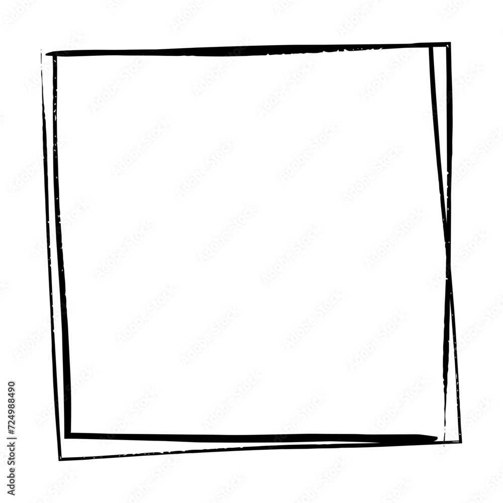 Frame border, square grunge shape icon, vertical rectangle decorative doodle element for design in vector illustration Frame border, square grunge shape icon, vertical rectangle decorative doodle element for design in vector illustration