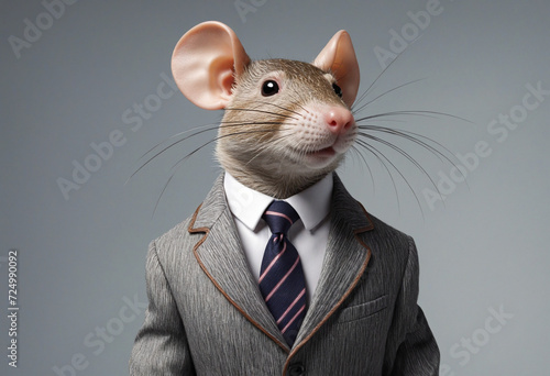 Rat in Business Attire Portrait