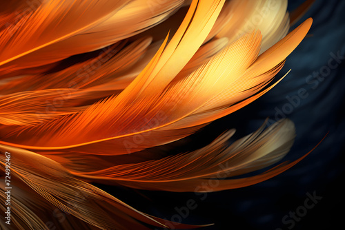 an orange and gold feather
