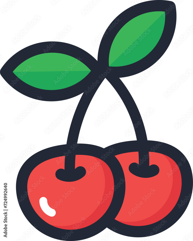 red cherries on white background, a pair of bright red cherries vector red cherries on white background, a pair of bright red cherries vector
