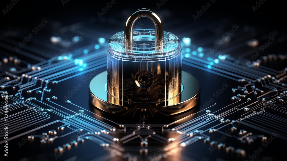 Fototapeta premium Advanced cybersecurity and privacy solutions safeguarding data with internet security technology