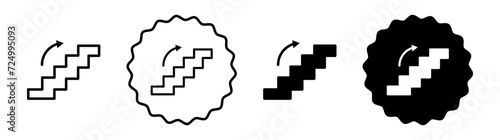 Next steps set in black and white color. Next steps simple flat icon vector