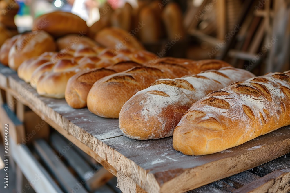 Fresh bread on the counter