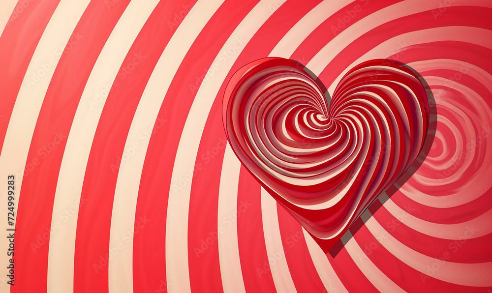 red and white spiral lines and heart red and white spiral lines and heart