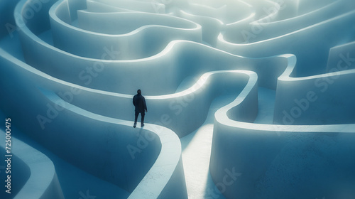 Man Standing in the Middle of a Maze