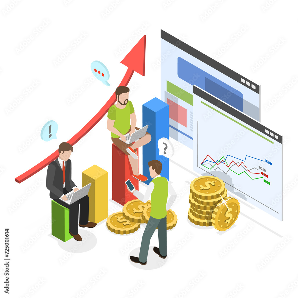 3D Isometric Flat Illustration of Money And Finances. Item 1 3D Isometric Flat Illustration of Money And Finances. Item 1