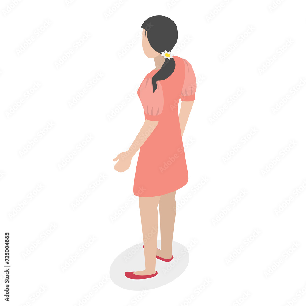 3D Isometric Flat Set of Summertime Dresses. Item 1 3D Isometric Flat Set of Summertime Dresses. Item 1