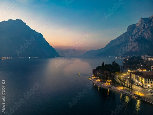 Lake Como at Twilight seen from Lecco photo