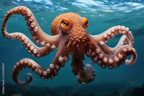 Large octopus in the water