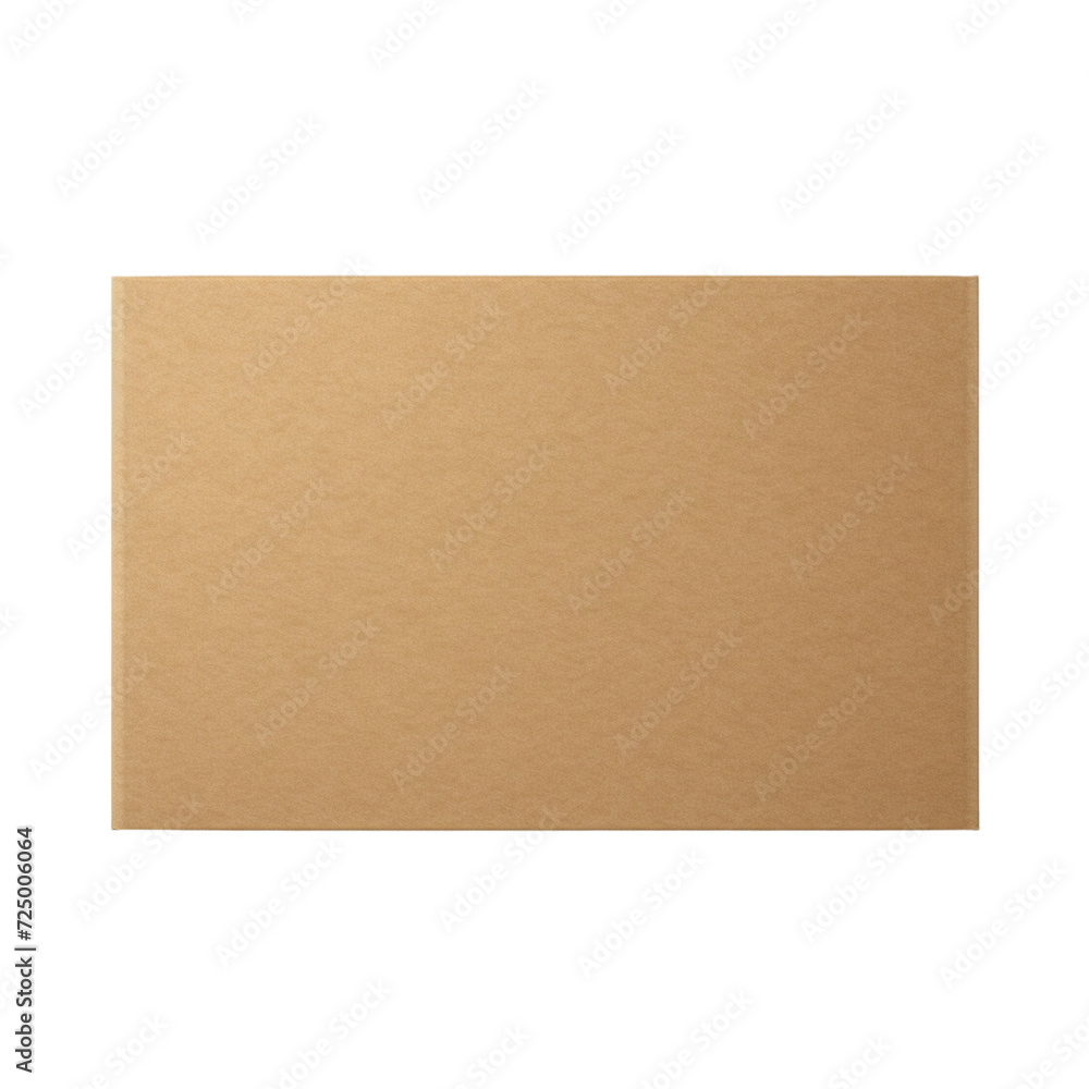 A medium-sized light brown cardboard box on a  transparent background