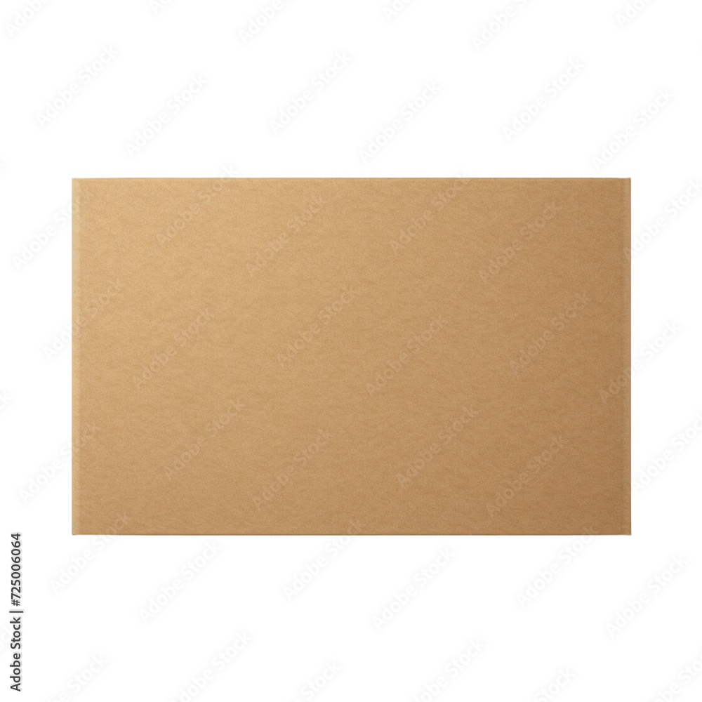 A medium-sized light brown cardboard box on a transparent background A medium-sized light brown cardboard box on a transparent background