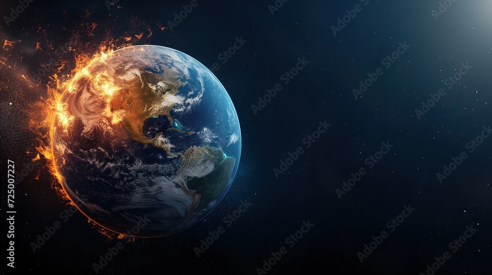 Earth on Fire in Space: Climate Awareness