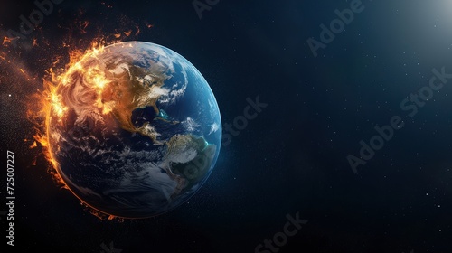 Earth on Fire in Space  Climate Awareness