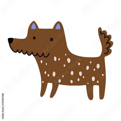 Cute dog, colorful vector flat illustration.  