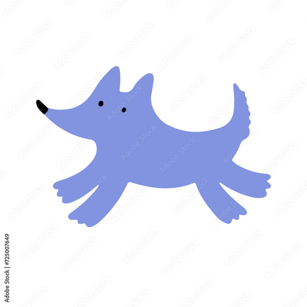 Fototapeta premium Cute dog, colorful vector flat illustration. 