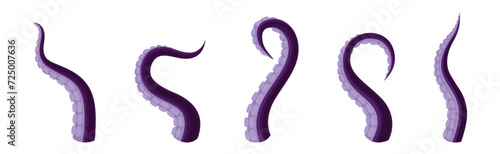 Octopus Tentacles as Limb of Ocean Creature Vector Set