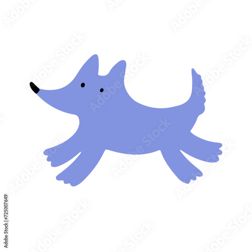 Cute dog  colorful vector flat illustration.  