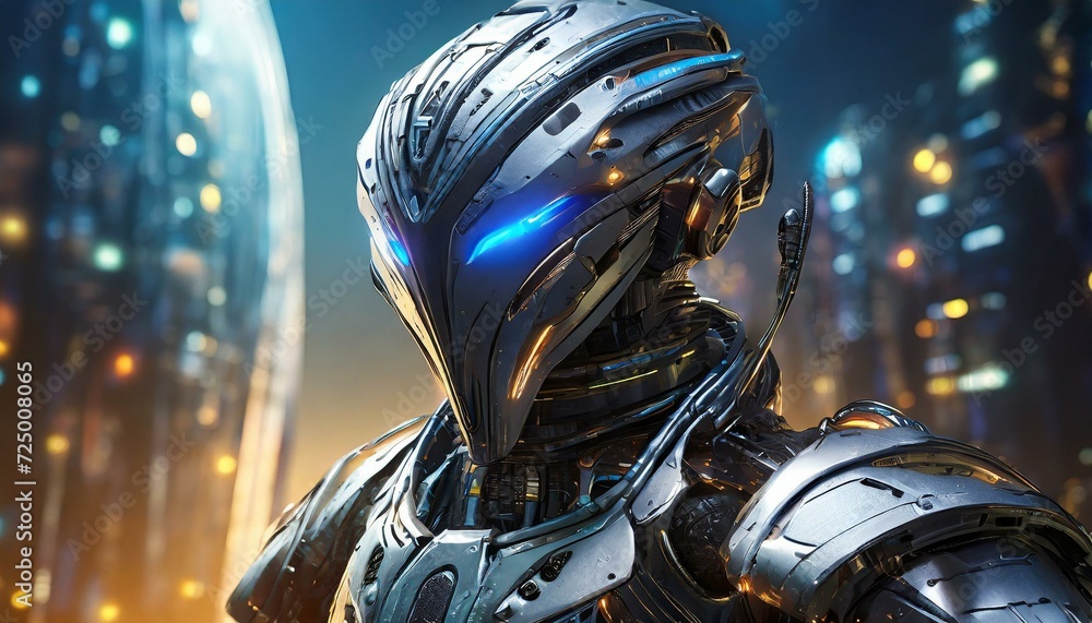 Fototapeta premium robot with helmet