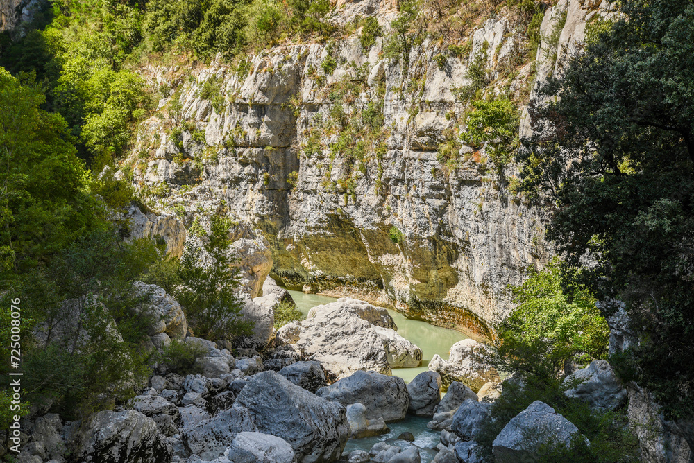 Beautiful rocks in the Verdon canyon in France on a sunny day. Beautiful rocks in the Verdon canyon in France on a sunny day.