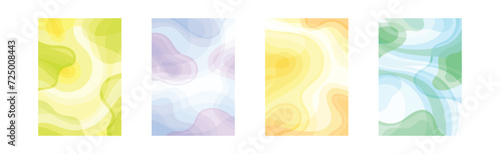 Gradient Abstract Greeting Card and Poster Vector Template Set