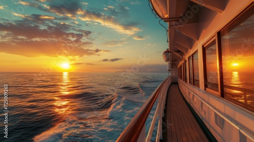 tranquility of a cruise at sunset on the open ocean