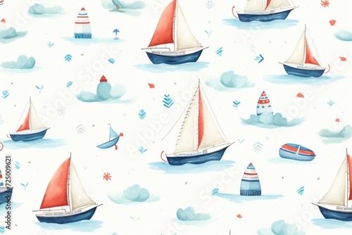 Boats with sails pattern