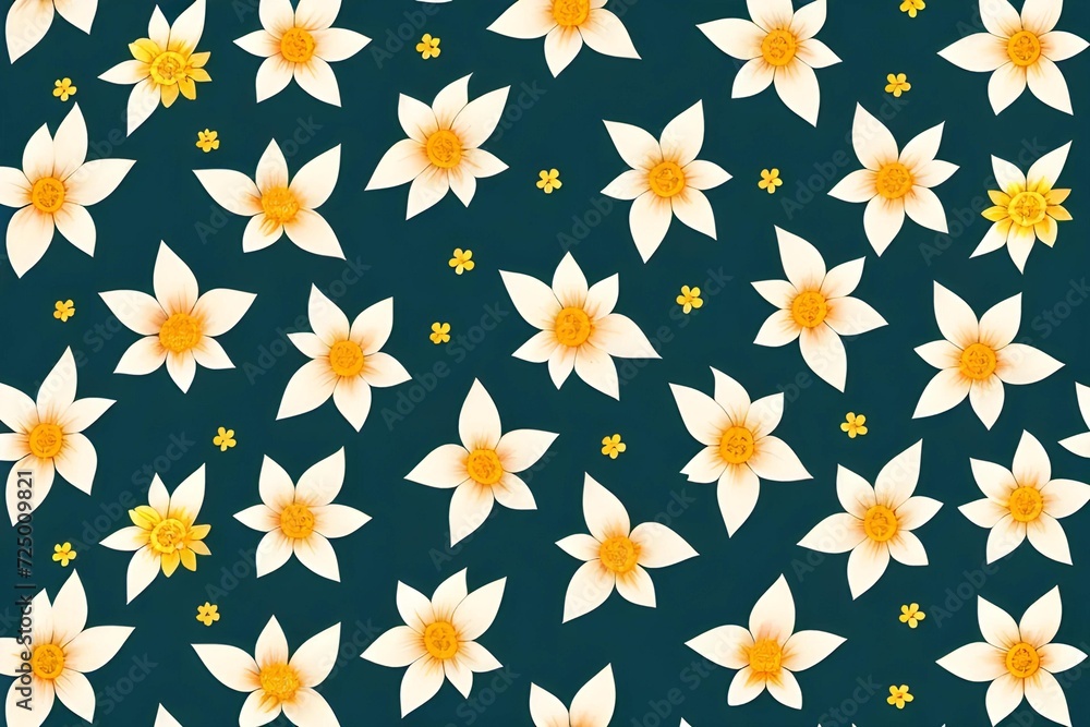 Repetitive daffodils floral pattern Repetitive daffodils floral pattern