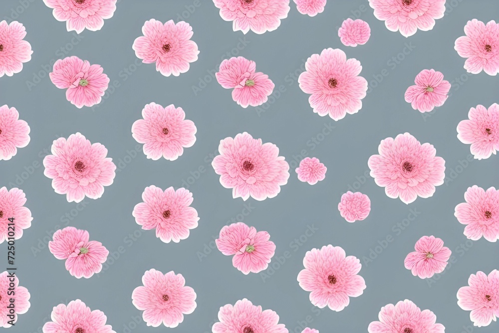 Repetitive peonies floral pattern