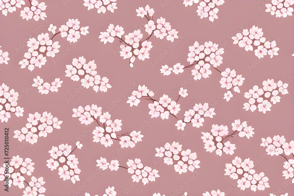 Repetitive cherry blossoms floral pattern Repetitive cherry blossoms floral pattern